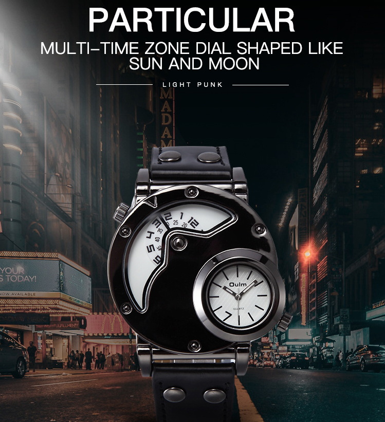 waterproof depth 100 M Watch For Men Cowhide strap stainless steel case Diameter 50 MM Thickness 10 MM Electronic movement Tempered Glass Mirror Watch
