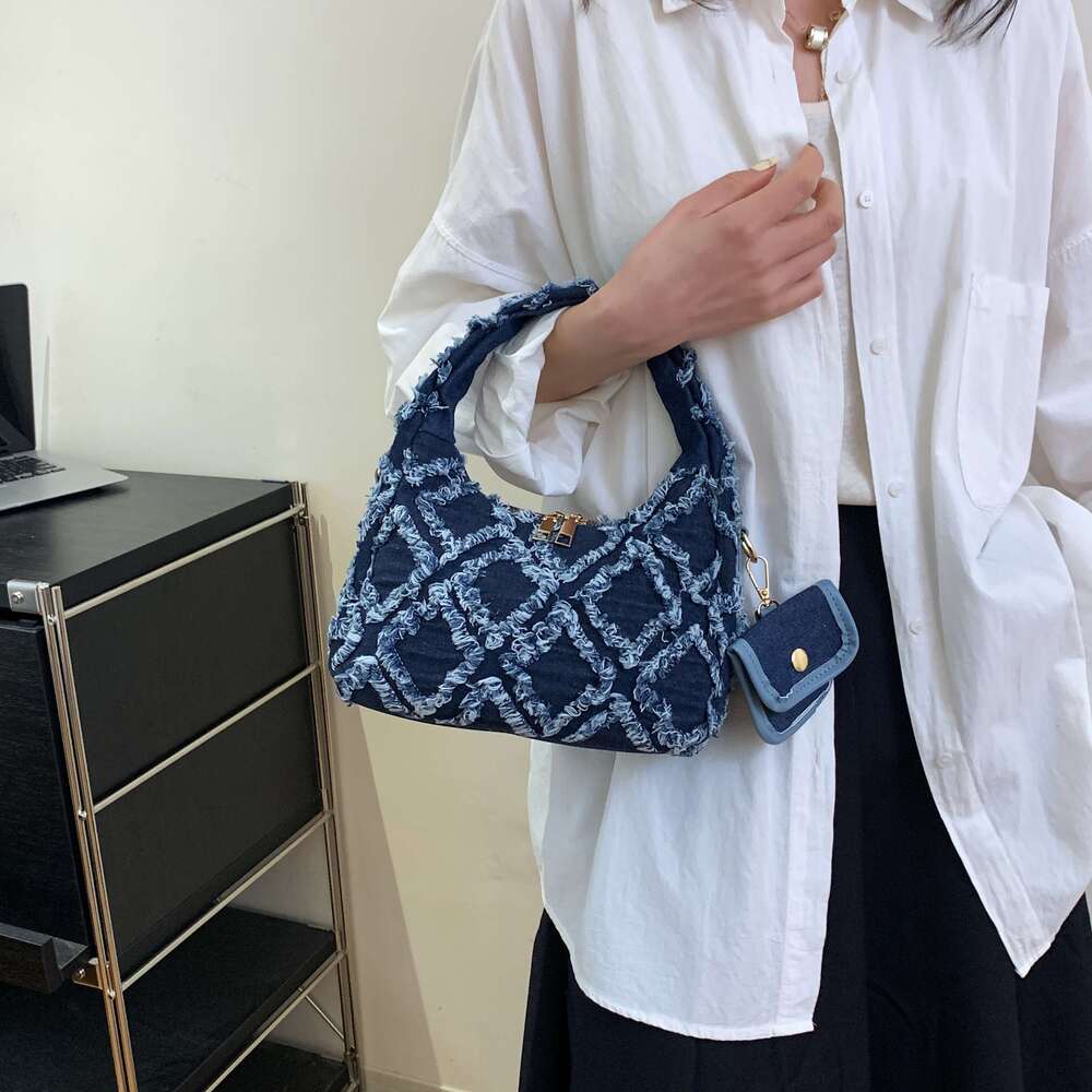 Designer Bag This Rhombus Denim Handbag Is Stylish,Simple , Suitable For Work, Commuting And Dating. 98b