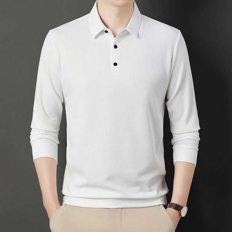 Mens Business Casual Long Sve T-shirt Summer Comfortable Pure Cotton Mens T-shirt W241106