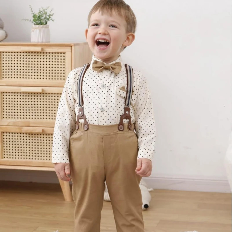 Baby Boy Wedding Suit 3 Pcs Outfit Matching Birthday Party Clothes Sets Children Elegant Kids Formal Occasions Costume 241106
