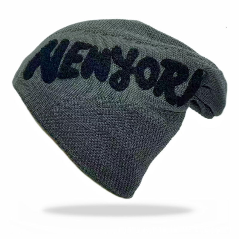 High quality design, men and women New autumn and winter woolen thick mixed color trendy versatile knitted casual fashion letter pullover hat