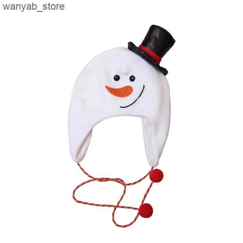 Wide Brim Hats Bucket Hats 2023 Christmas Hat Christmas Tree Hat Decoration Adult Childrens Hat Childrens Brushed Cloth Long Rope Cartoon Snowman Elk 