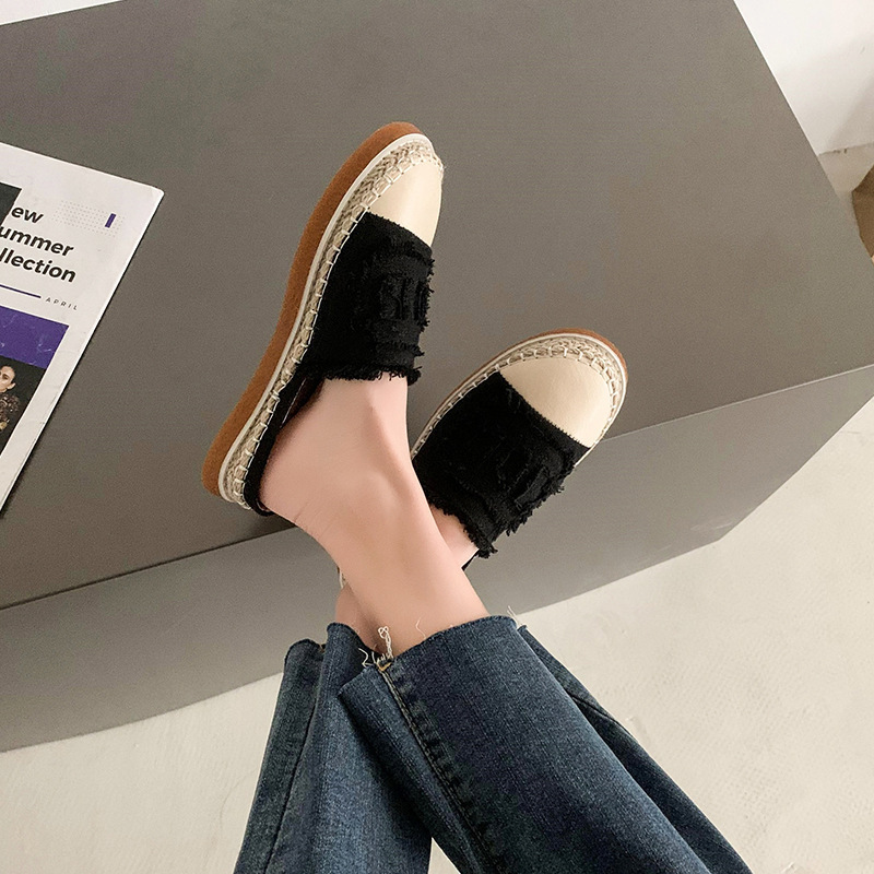 Fisherman's shoes for women 2024 new autumn casual flat toe half slippers, small fragrant style, internet famous, single shoe trend
