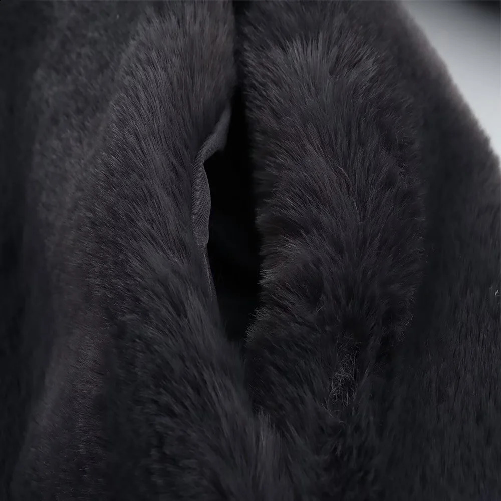 ZATT Autumn And Winter Collection Simplicity Elegant Streetwear Easy Match Warm Black Artificial Fur Women Coat 241104