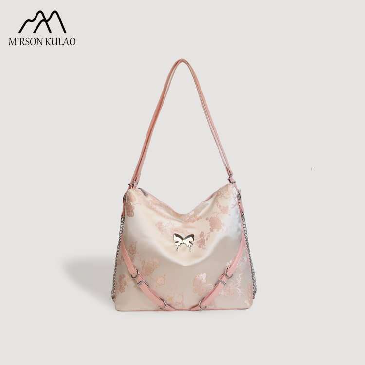 Embroidery Tote Women 2024 New Fashion All-In-One Shoulder Bag Network Red Popular Commuter Backpack