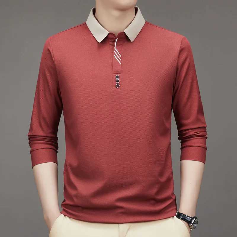 Autumn new mens long sleeved Sve shirt solid color business shirt mens shirt mens social shirt W241106