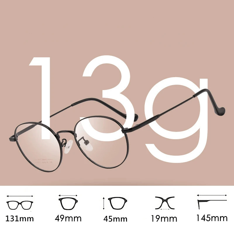 KatKani Super Light Alloy Two-tone Eyeglasses Men Retro Round Myopia Optics Prescription Glasses Frame Women AC017 241105
