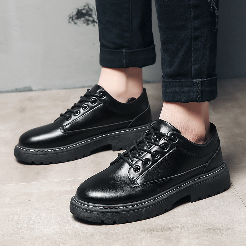 Derby expert autumn new item business low top small leather men's youth casual shoes