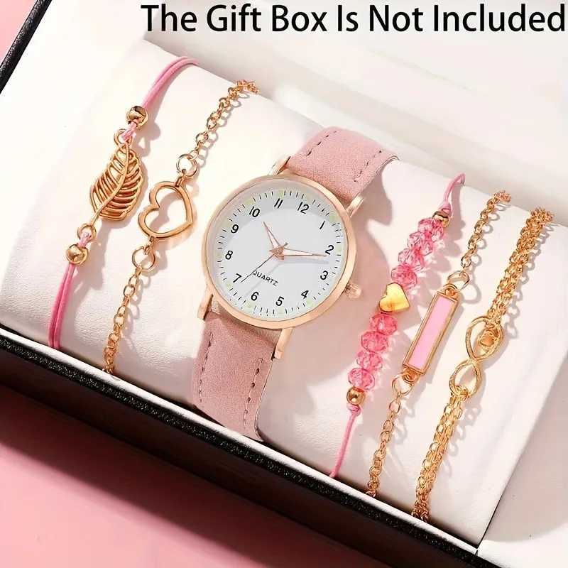 Keglect set of 6 new round dial quartz watches and bracelets for Wen a box less gift X241106