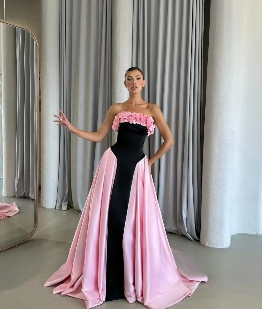 Satin Pink Black Prom Dresseses 2025 Wer Design Dress Birthday Party Gown Red Carpet Evening Gowns Customized s