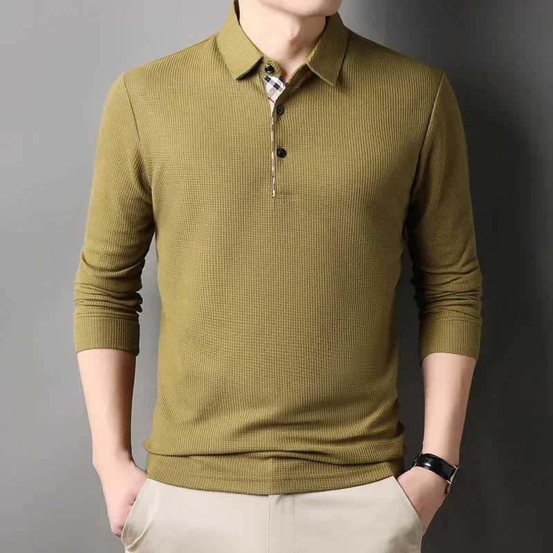 Mens Fashion Long Sve Solid Casual Shirt Spring and Autumn Loose Mens Shirt Flip Collar Plain Business Top W241106