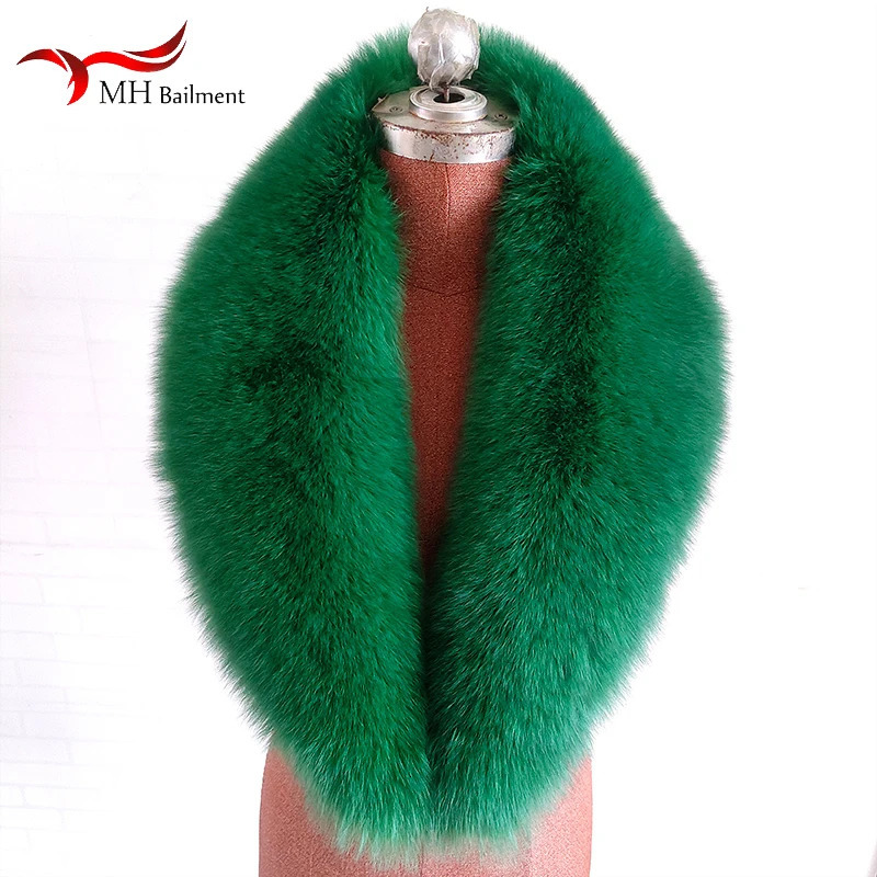 100% genuine fox fur collar womens fashionable autumn warm shawl plus size collar warm fur scarf jacket universal 241106