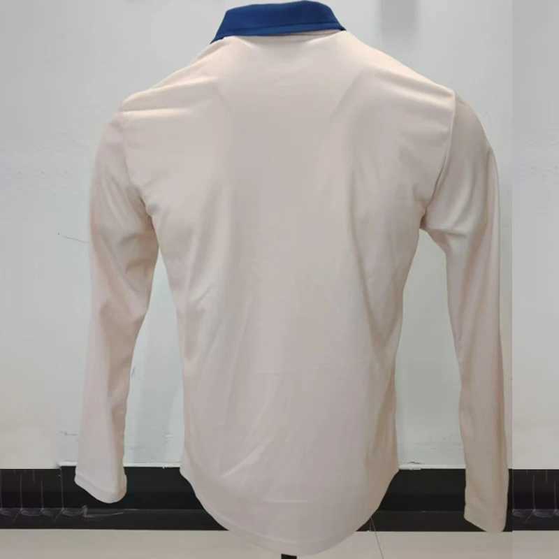Mens Spring and Autumn Fashion Long Sve Collar Shirt with Large Pocket Splicing Sports Top W241106
