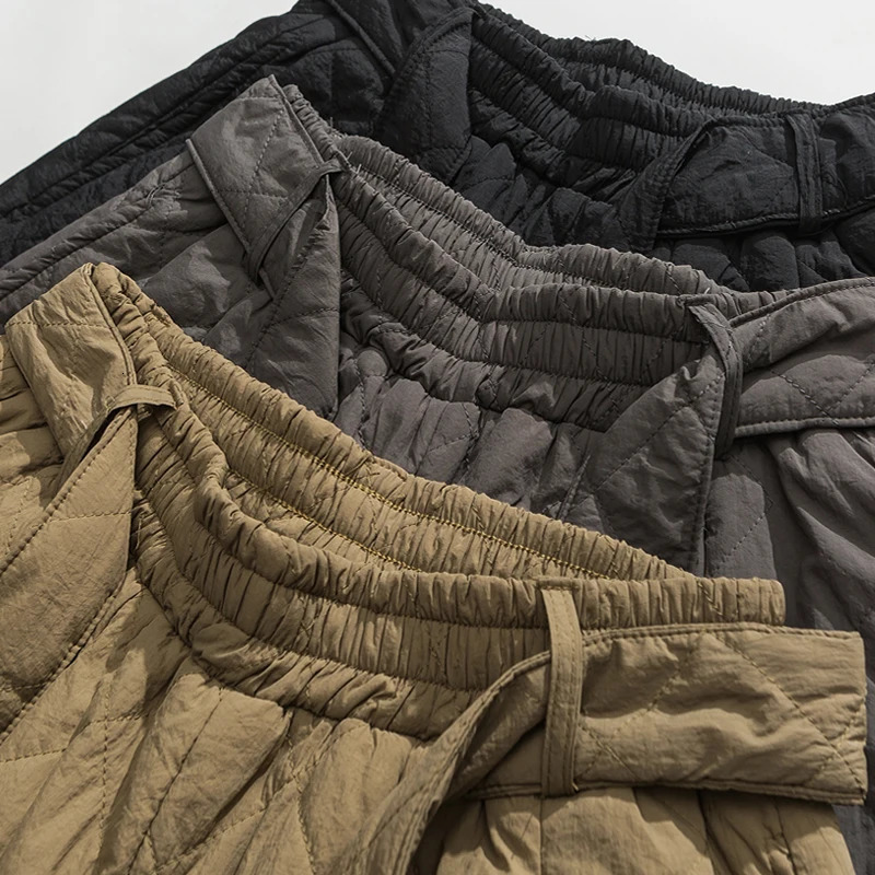 Autumn Winter Thick Quilted Harem Pants Men Chinese Style Warm Trousers Male Harajuku Sweatpants Jogging Oversized 241104