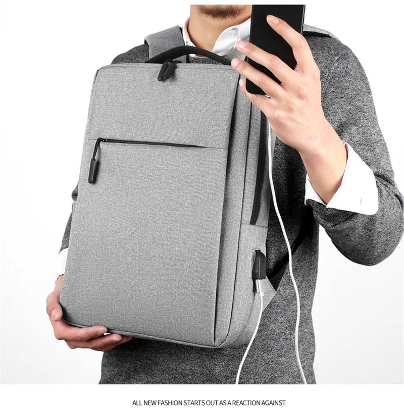 15.6 Inch Nylon Travel Male Laptop Backpack Usb Charging Computer School Backpac Waterproof Bag For Men