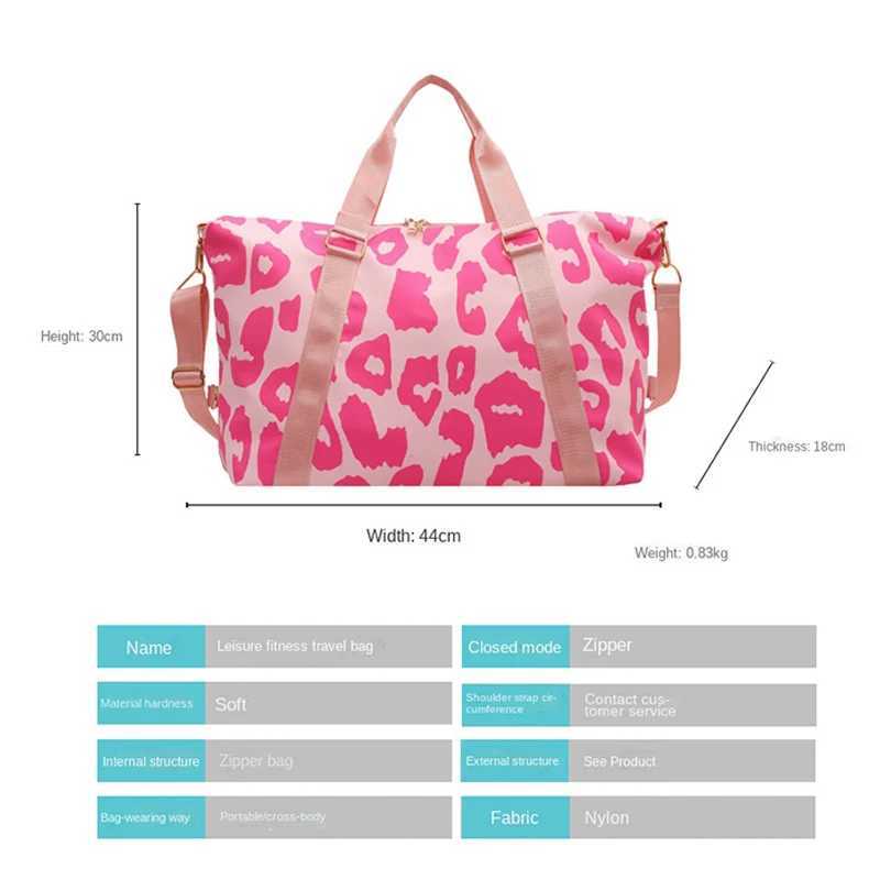 Fashion Travel Bag Duff Bag Women opard Big Nylon Bag Tote Handbags Sports Fitn Gym Bag Ladies Yoga Weekend BagsXJ241106