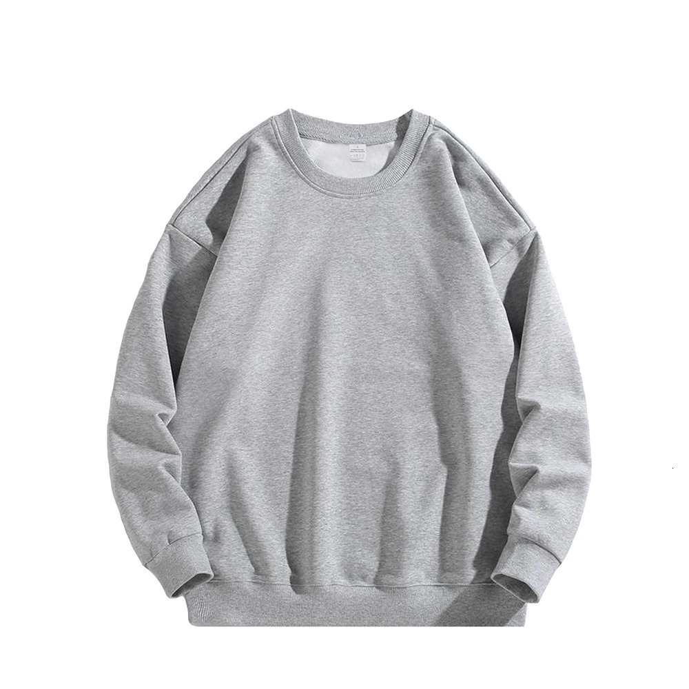 Mens Casual Crewneck Sweatshirt Hoodies Pullover Streetwear Solid Hoodie Hiphop Basic hoodies 241106