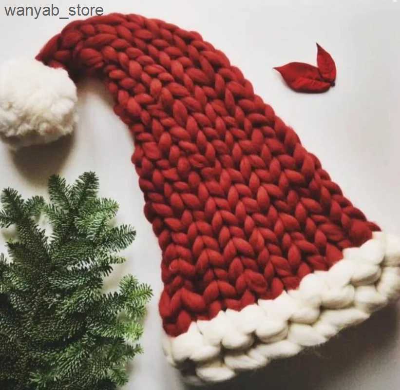Wide Brim Hats Bucket Hats Crochet Knitted Christmas Hats Winter Warm Hat Christmas Decoration 2023 New Year Festive Party Supplies Santa Claus Hat Gi