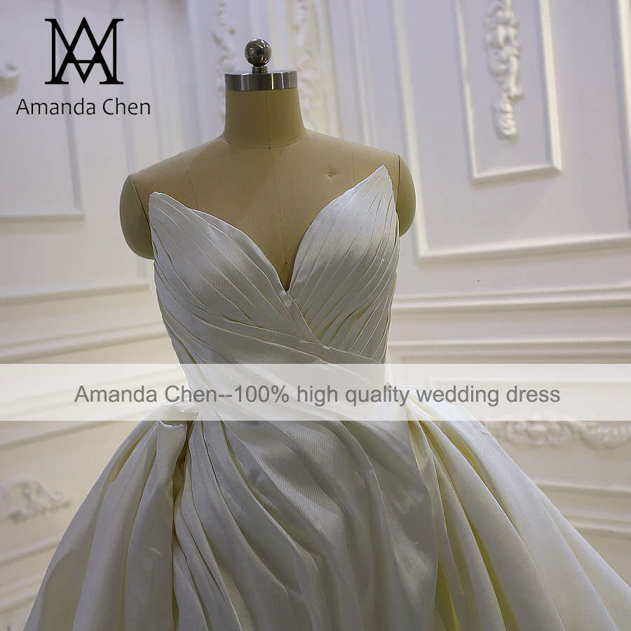 Off Shoulder Pleat Satin Removable Skirt Wedding dress