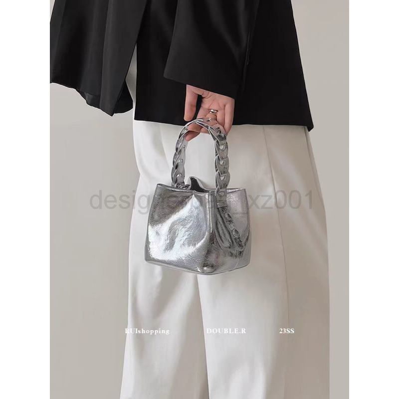 Fashion Classic Bag Designer 10a Top Nikiduncks Woman Handbagevening Bags Atmosphere Silver Soft Leather Handmade Bucket for Women 202