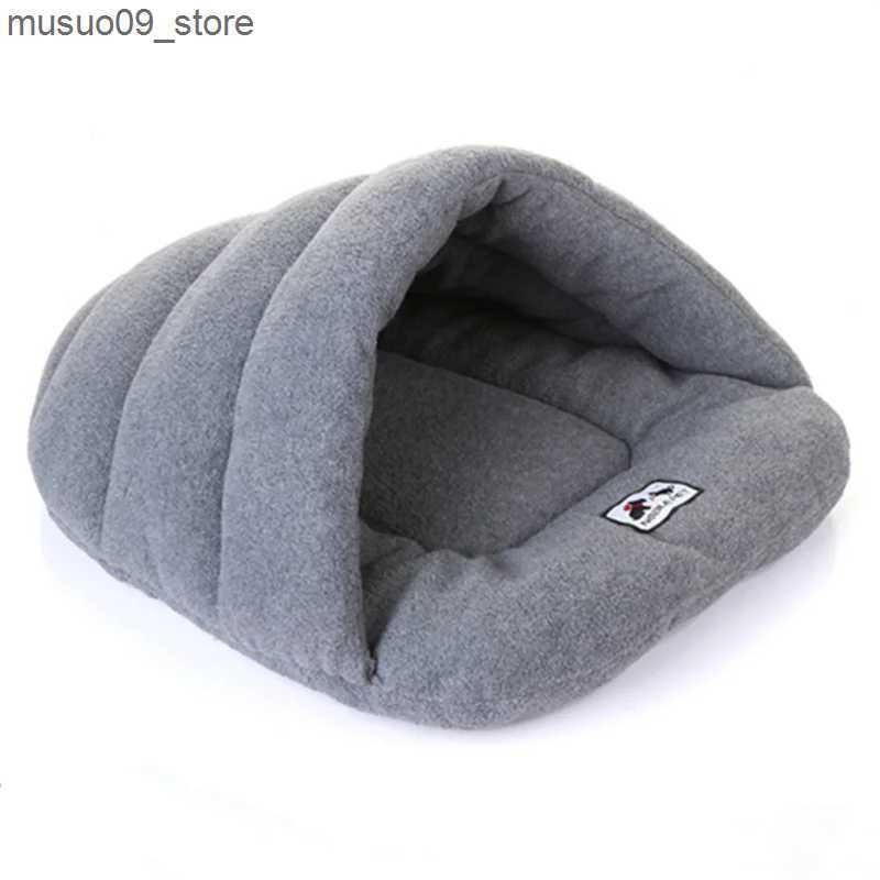 kennels pens New slipper style winter warm wool pet cat sleeping bag puppy bed with cushion pet rabbit squirrel hamster house L240910