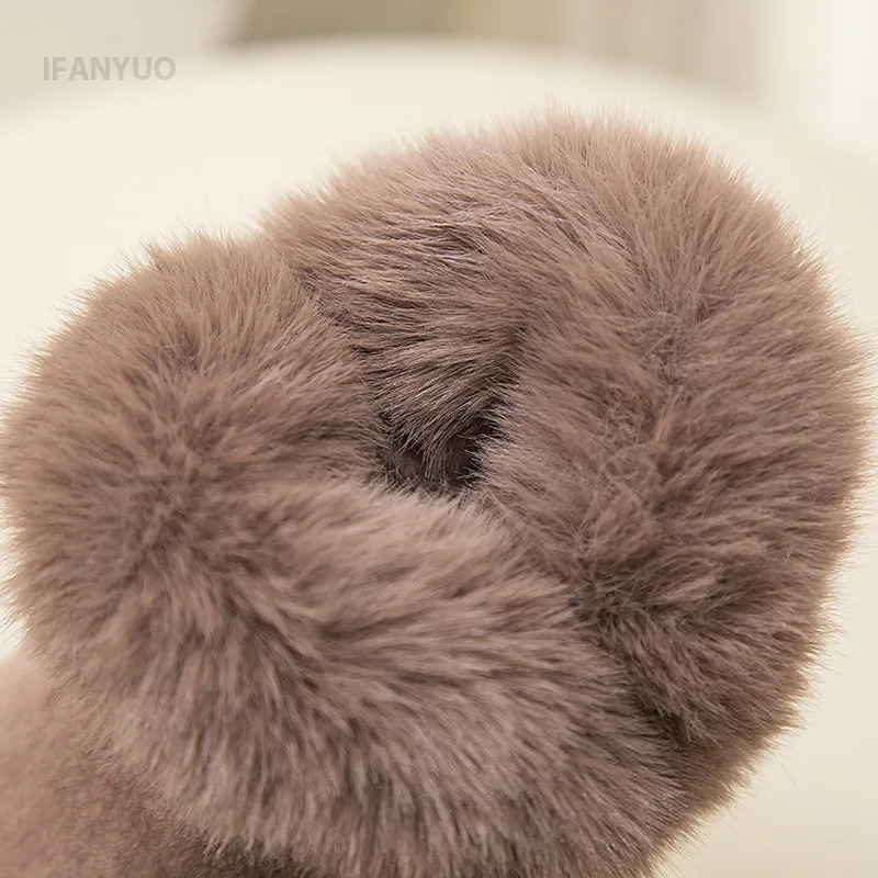 Childrens snow boots plush winter fashion boys and girls baby 0-4 years old thick velvet warm soft soled cotton shoes 241106