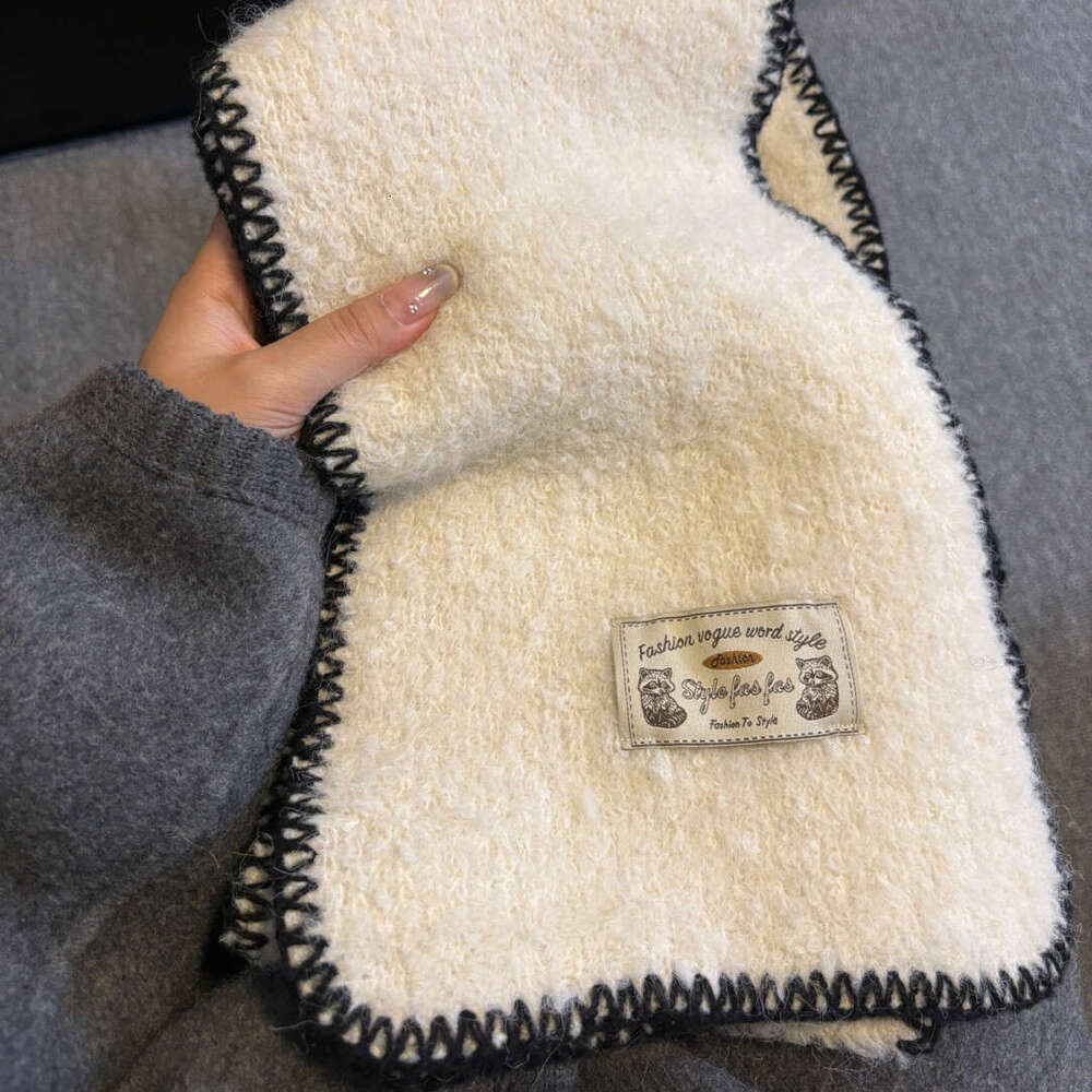 Autumn/Winter 2024 New Knitted Cashmere Wool Scarf Warmth, Ins Style Neck for White