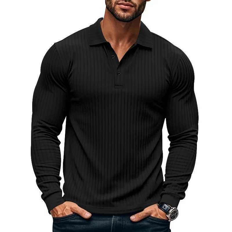 Casual new mens shirt solid color button length Sve T-shirt business T-shirt fashionable clothing elastic breathable W241106