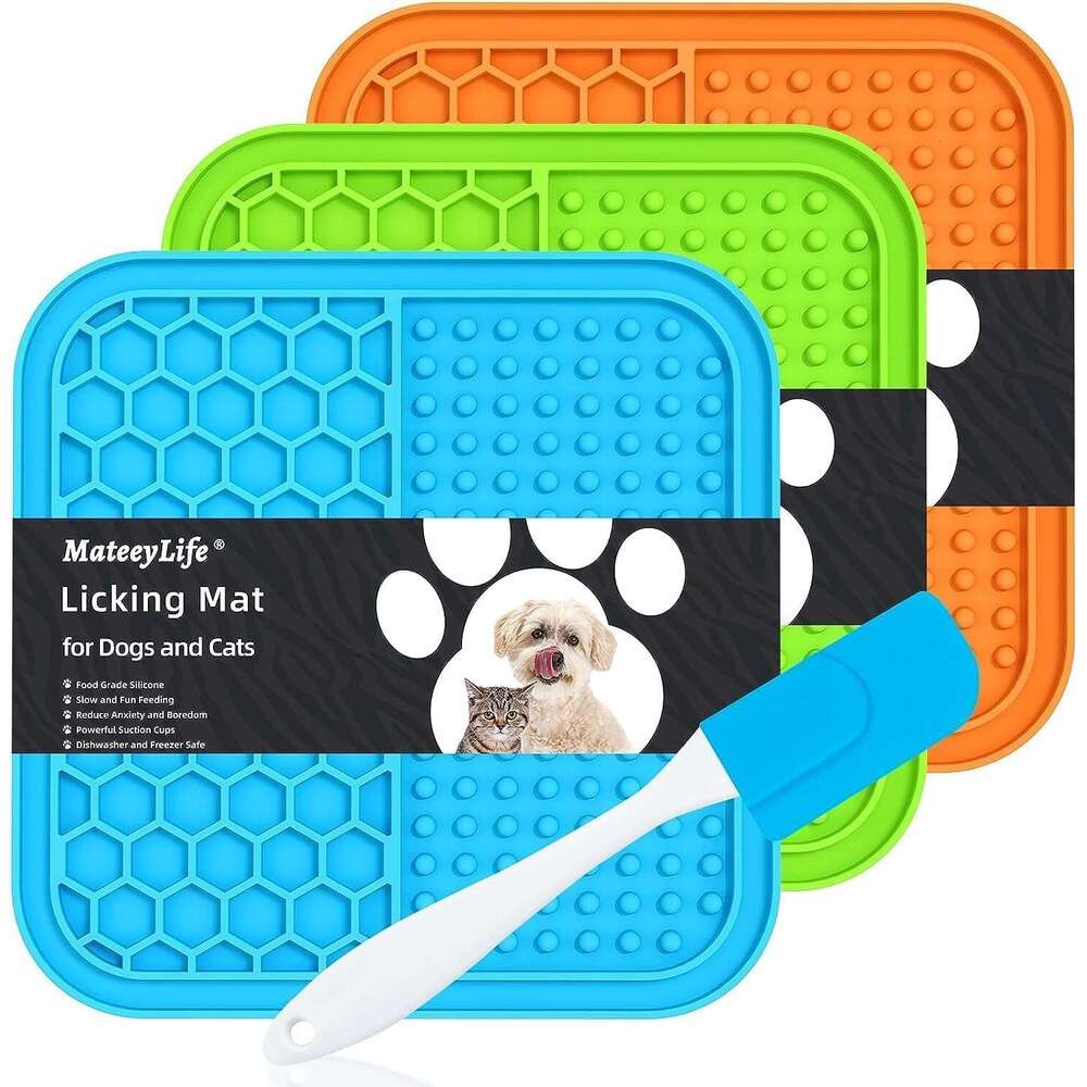 MateeyLife 3PCS Small Dogs and Cats, Licking Mats with Suction Cups Anxiety Relief, Cat Lick Pad, Enrichment Toys Boredom Reducer, Dog Treat Mat for B