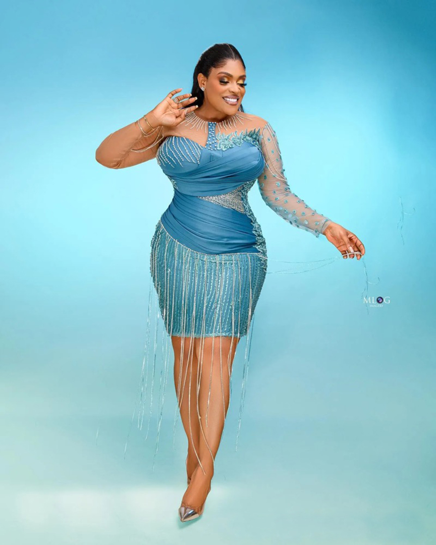 2024 Aso Ebi Blue Cocktail Dresses Homecoming Dress Short Prom Dresses Sheer Neck Long Sleeves Illusion Beaded Lace Birthday Dress for Special Occasio