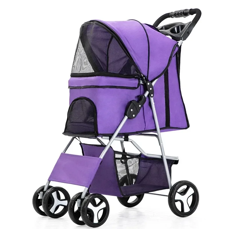 Pet Stroller Lightweight Folding Universal Wheel Cat Dog Travel Breathable Pet Stroller Outdoor Stroller for Small Medium Pets