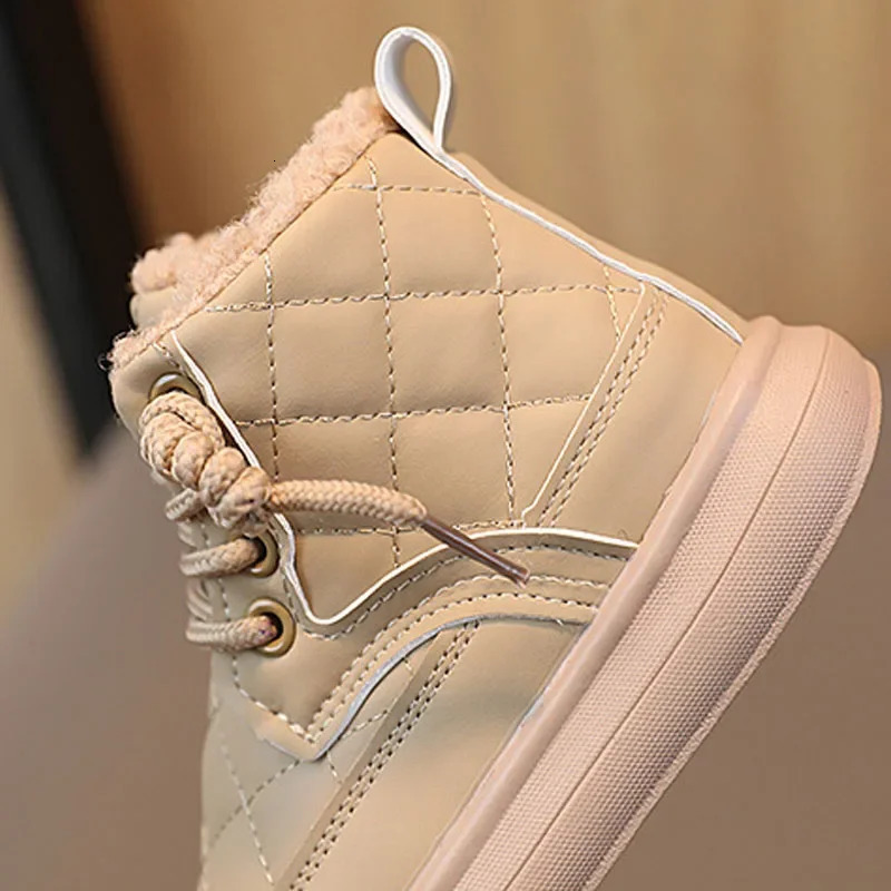 Autumn Winter Kids Boots Warm Plush Boys Toddler Girls Boots Fashion Clith Children Casual Shoes Boys Girls Boots for Kids 241106