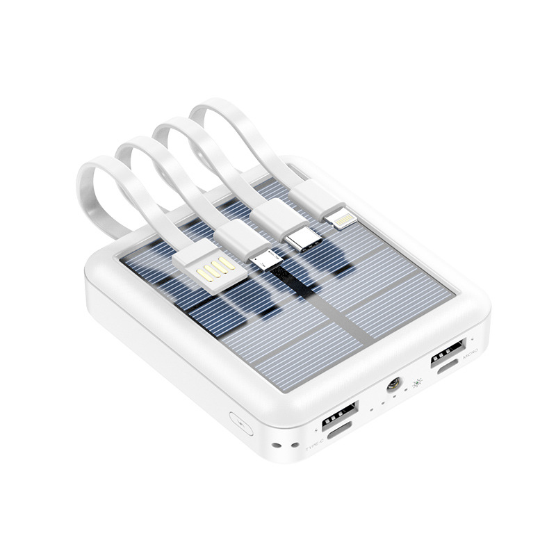 20000mAh 4USB Lines Slim Solar Power Bank Charging Portable Charging External Spare Battery for All Smartphones Solar Powerbank