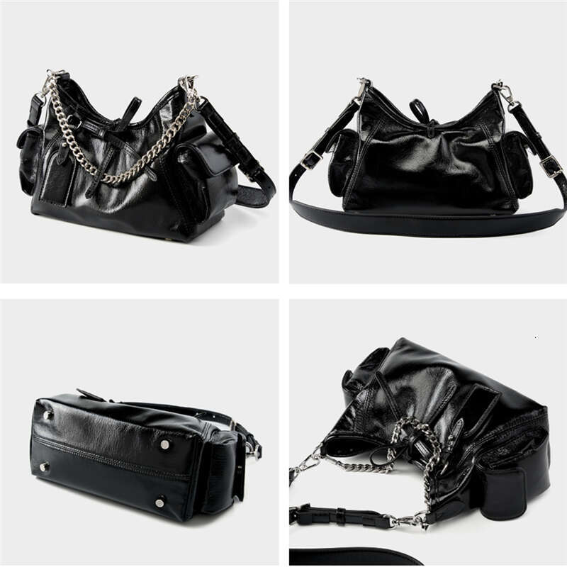 OLOEY Toptrends Cow Genuine Leather Small Shoulder Crossbody Bags For Women 2024 Designer Chain Purses Underarm Ladies Handbags