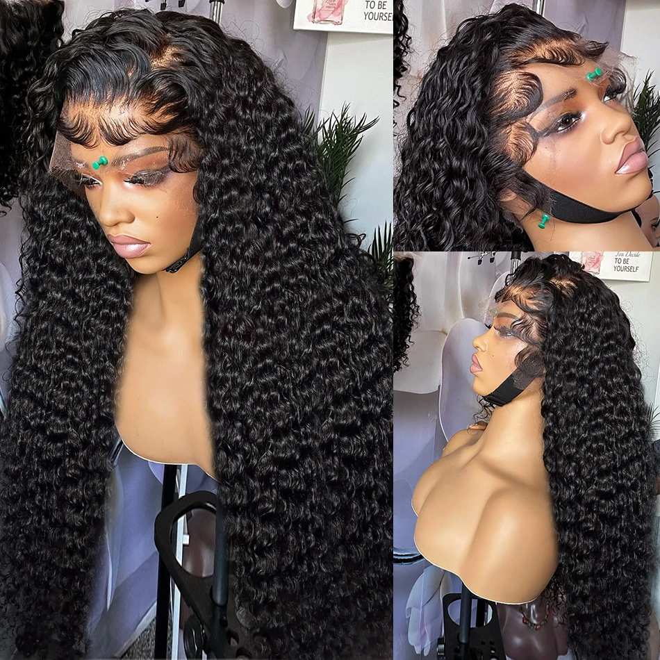 Free shipping Brazilian 13x6 HD Loose Deep Frontal Curly Water Wave 13x4 Lace Front Wig Human Hair Synthetic Closure Wigs for Women