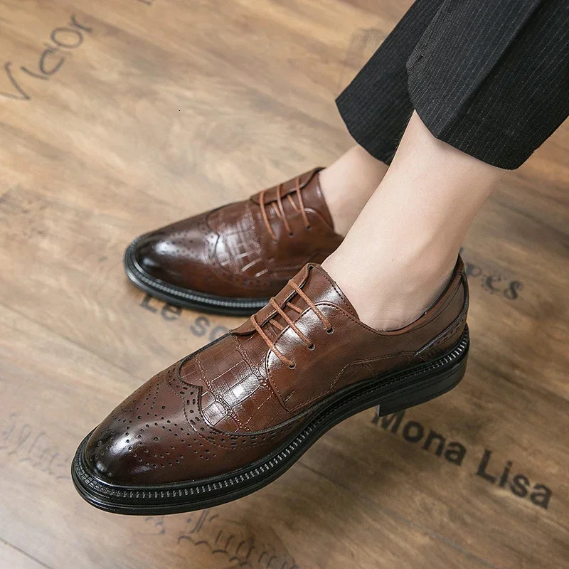 Gentleman Business Formal Leather Shoes Mens Fashion Dress Classic Italian Formal Office Oxford Shoes For Men Derby Shoes 241106