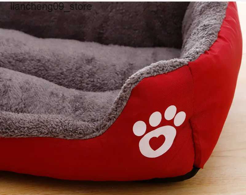 kennels pens Pet large dog bed warm house candy colored square nest small to medium-sized large dog cat small dog large dog basket L240910