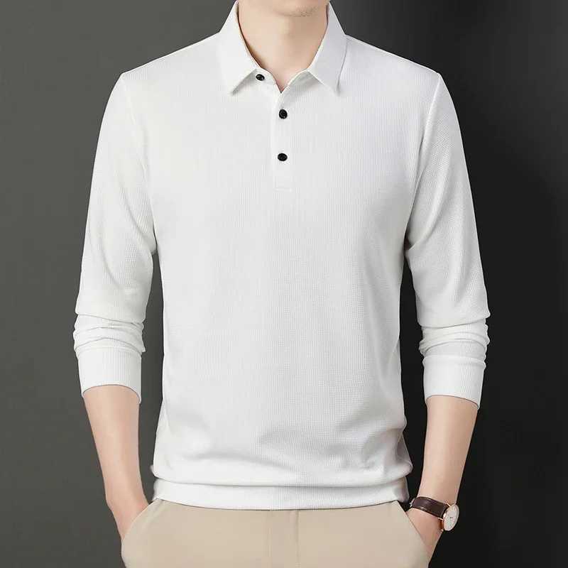 Spring/Autumn 2024 Wfle Mens Long Sved Business Shirt Casual Slimming Classic Solid Color Mens Brand Ts W241106