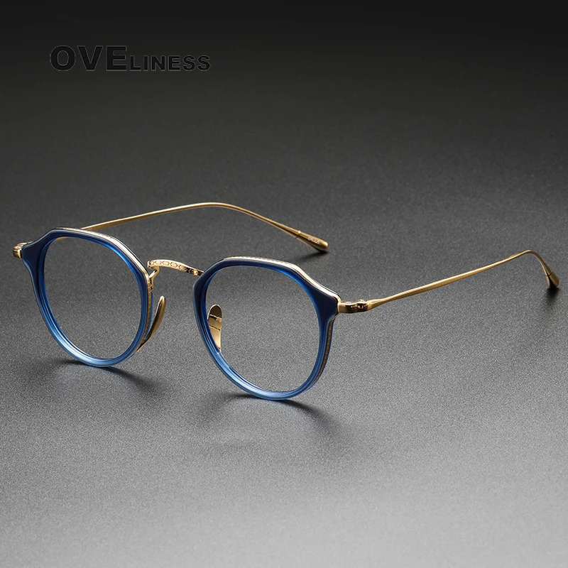 Acetate Glasses Frame Men Vintage Oversize Pilot Vintage Retro Eyeglasses frames Women Spectacles full Eyewear 241105