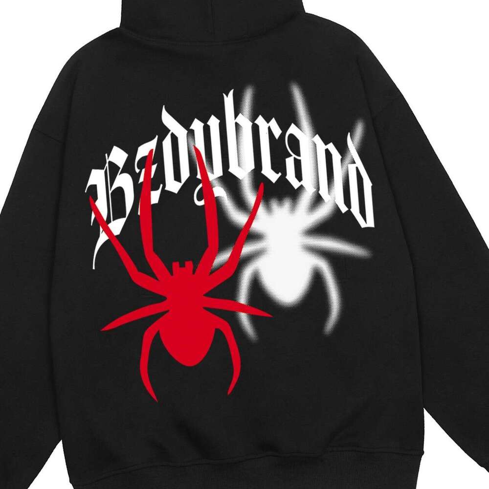 shanshi spider hoodie American fashion brand spider print hooded sweatshirt men and women hip-hop high street loose fitting pullover hoodie for couple