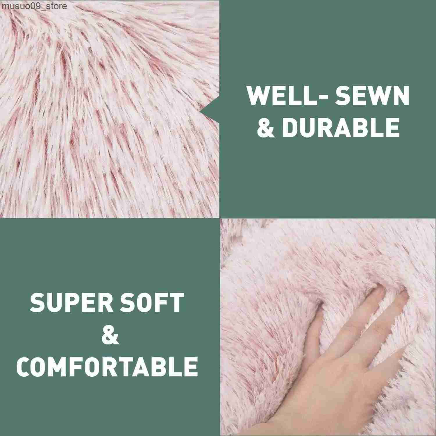 kennels pens Pet dog bed donut pet mat Labrador Retriever house circular mat pet product accessories small animal house direct delivery L240910