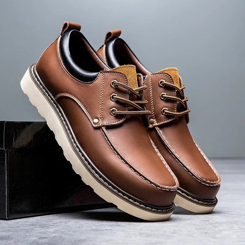 Plus 47 48 49 Classic Men's Casual Genuine Leather Shoes Loafers Daily Work Driving Shoes High-quality Casual Man Platform Shoe