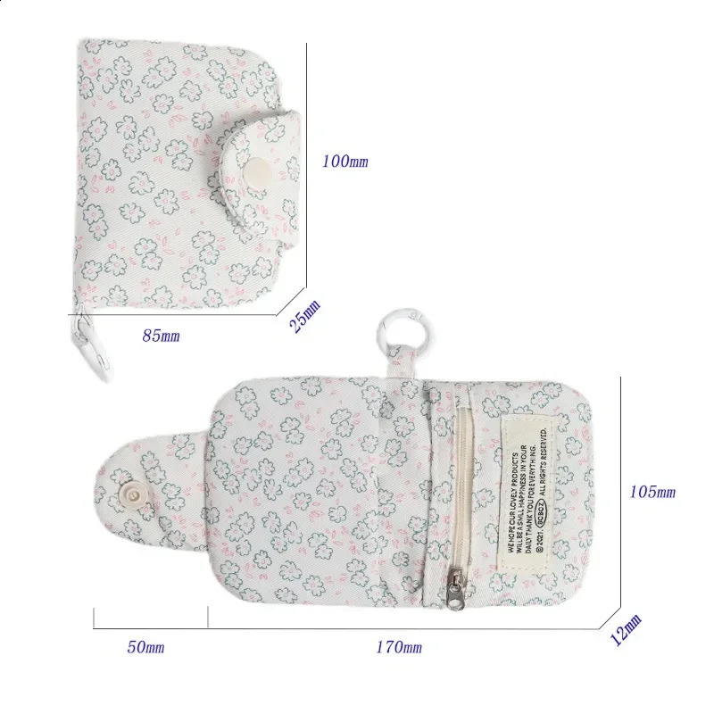 1 Pc Cute Student Coin Purse Card Simplicity Floral Korean Fashion Wallet Holder for Girls Portable Small Storage Bag 241029