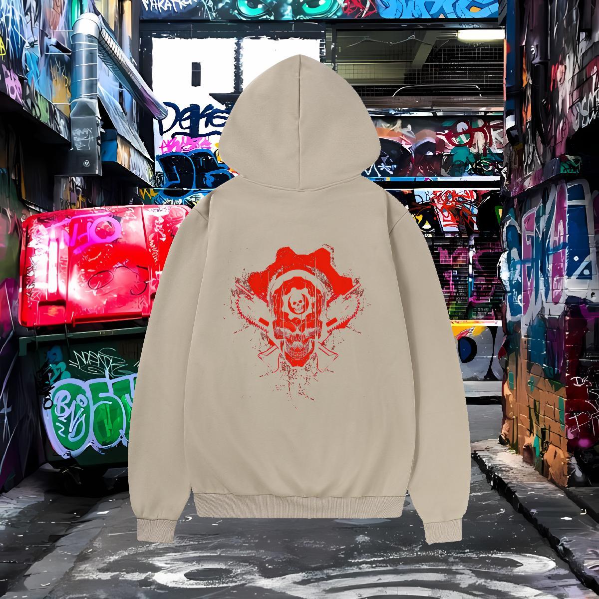Wholesale Mens Hoodie Sweatshirt Breathable Drawstring Loose Men's Hooded Sweatshirt Custom Cartoon Tops Hoody Daily Outfit Cotton 350g