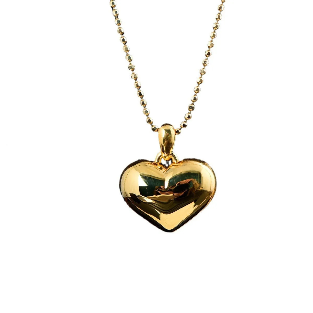 LABB Real 18K Gold Love Pendant Au750 Gold Necklace Fashion Heart Necklace Womens Boutique Jewelry Gift D210 241106