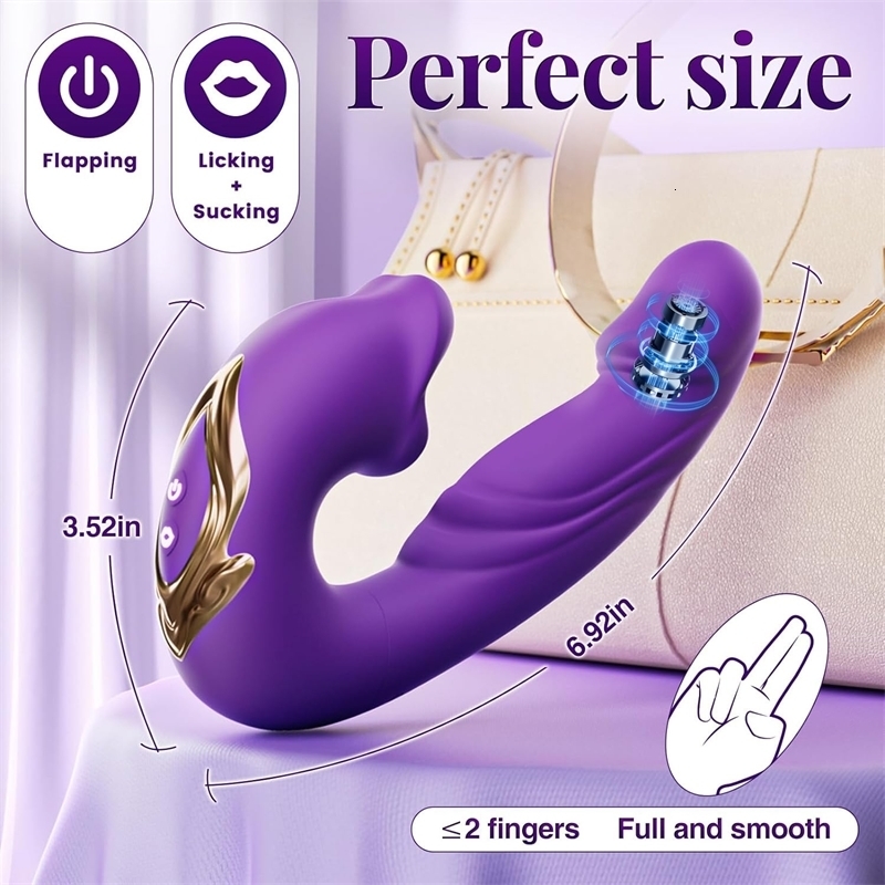 Finger Flapping Mouth Vibrator G Spot Tongue Vibrating Massager Clitoral Stimulation Realistic Dildo Anal Sex Toys for Women 241105
