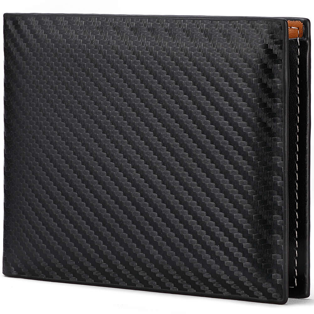 Carbon fiber new card bag zipper men's horizontal wallet