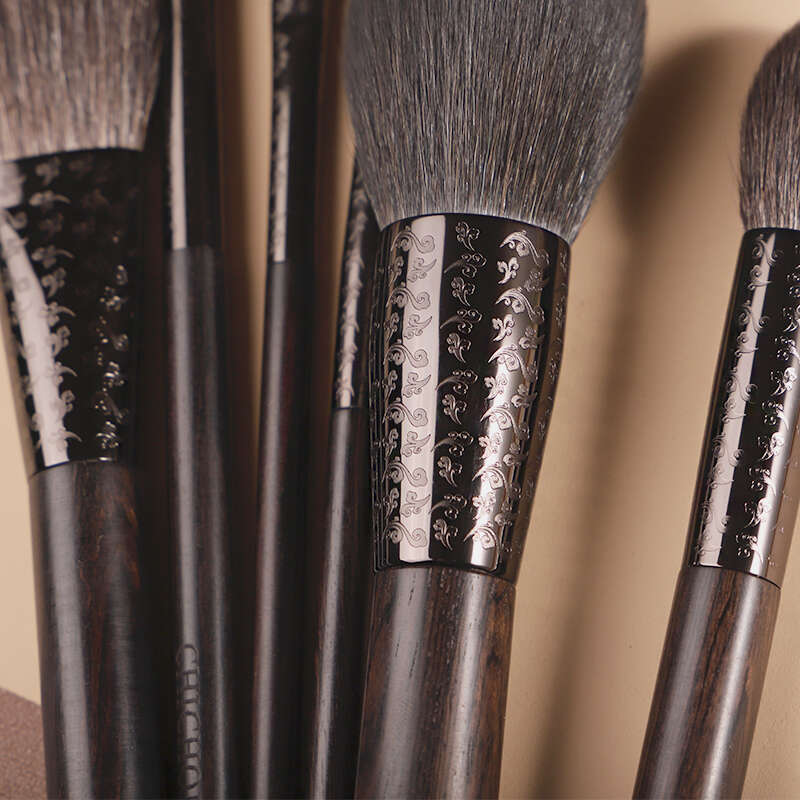 CHICHODO Makeup Brush-Urious Carved Tube Ebony Handle Animal Hair Series-20Pcs Natural Cosmetic Brushes Set-Beauty Tools