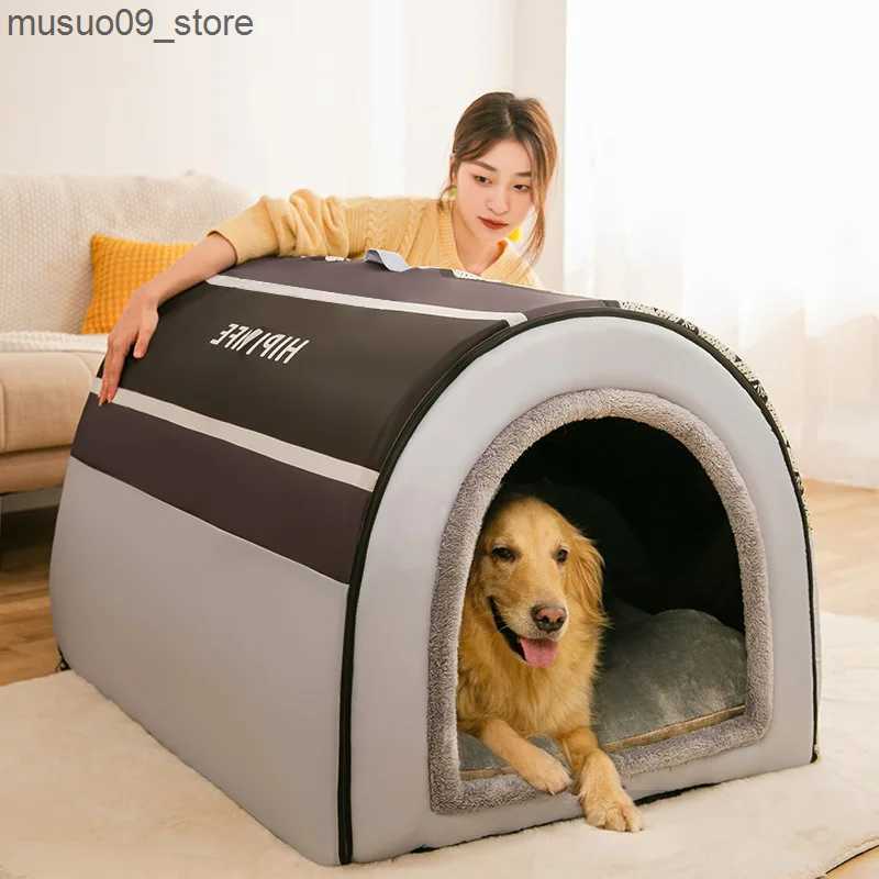 kennels pens New Winter Warm Folding Dog House Dog Bed Pet Supplies Small and Medium sized Dog Warm Pet Supplies Puppy Cave Sofa L240910