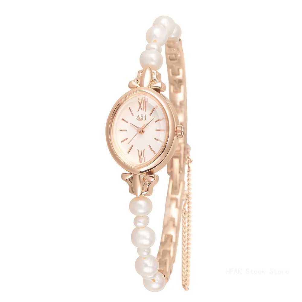 Leisure pointer quartz watch sweet and elegant watch natural freshwater pearl bracelet X241106